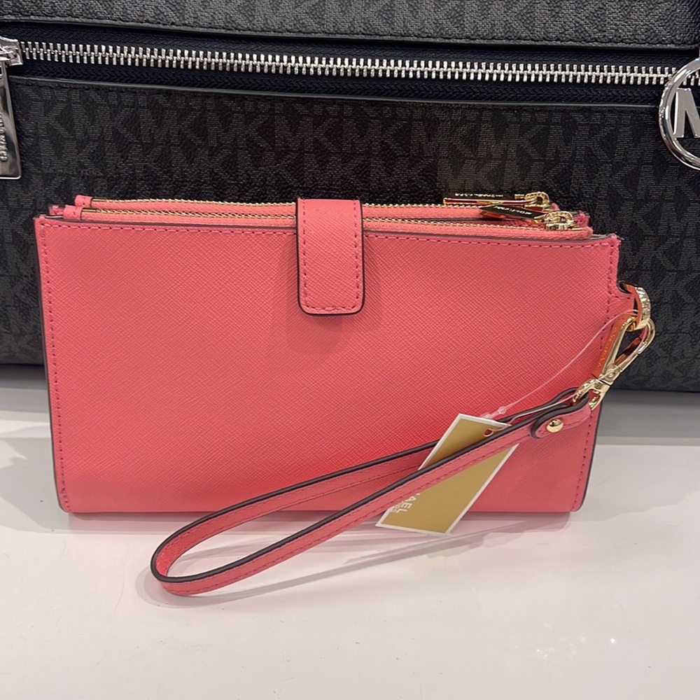 MICHAEL KORS LARGE DOUBLE ZIP WRISTLET WALLET PHONE CASE CLUTCH
Tea Rose NWT - Picture 7 of 16